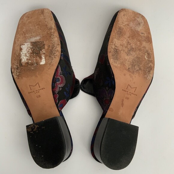 Marc Fisher LTD Lailey2 Jacquard Slip-on Mules Red Floral 8 - Picture 10 of 12